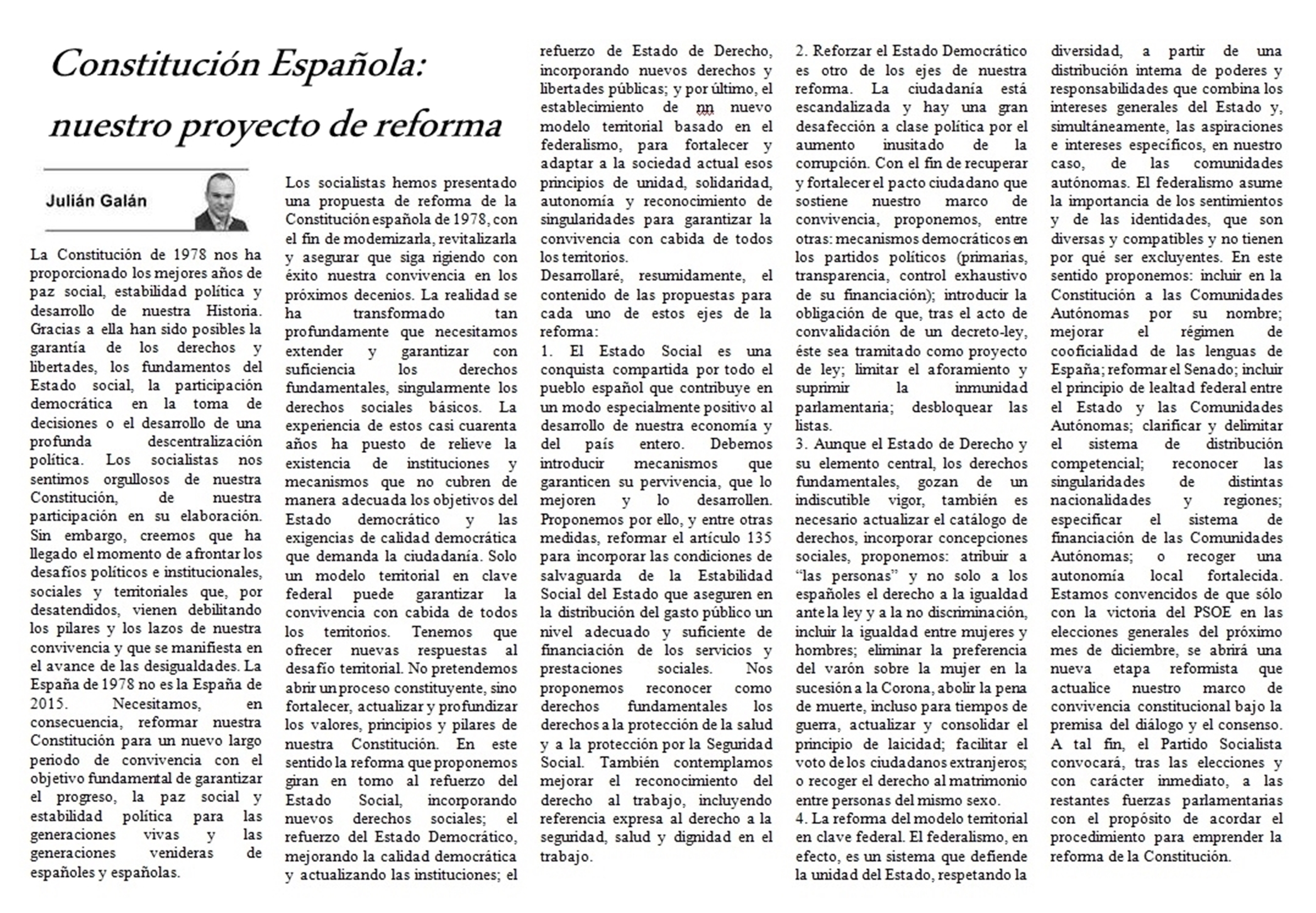 Julián Galán Profesor Constitución