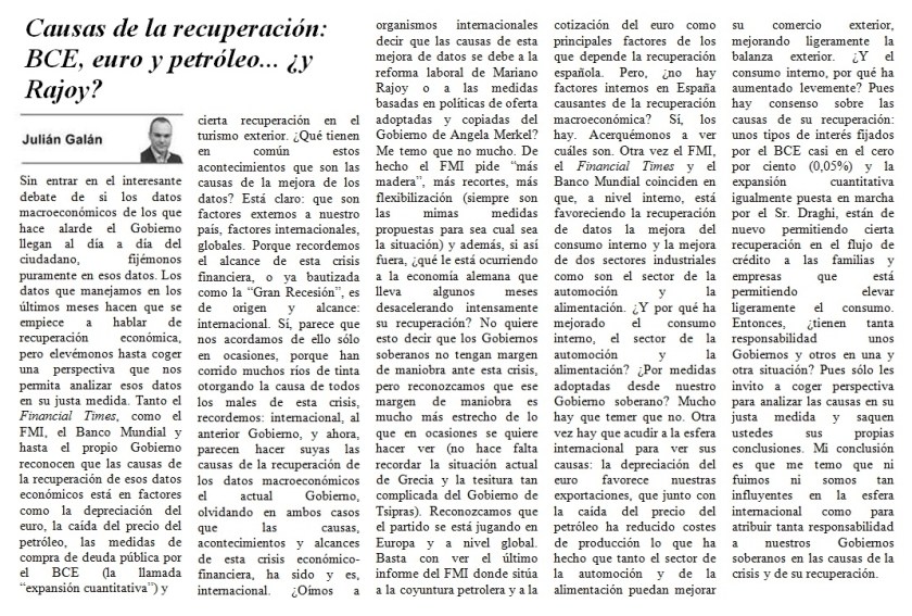 Artículo Recuperación económica